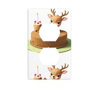 BROLEO Sika - Panneau mural décoratif à double prise - Motif cerf sur petit gâteau - Pour zones résidentielles et commerciales - 11,4 x 7 cm