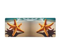 BROLEO Sunny Day Beach Tapis de souris extra large Impression étoiles de mer Forte adhérence, durable, bord de verrouillage précis 30,5 x 80 cm