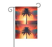 BROLEO Sunset Palm Tree Ocean Printing Garden Flag Pole Outdoor Courtyard Decoration Fashion 30,5 x 45,7 cm