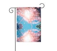 BROLEO Sunshine Under The Trees Mât de drapeau de jardin Décoration de cour extérieure double face 30,5 x 45,7 cm