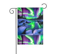 BROLEO Superbe impression aurore pour mât de drapeau de jardin, décoration de cour extérieure double face, 30,5 x 45,7 cm