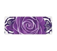 BROLEO Superbe tapis de souris extra large avec impression de roses violettes pour ordinateur de bureau, clavier de jeu antidérapant, version épaisse, 30,5 x 80 cm