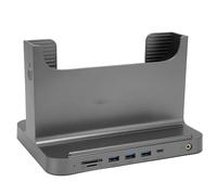 BROLEO Support PC Vertical, Station d'accueil Signal Stable 8 en 1 Mini Support PC pour la Famille (Grey)