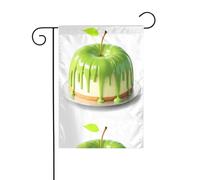 BROLEO Sweet Green Apple Cake Printing Garden Flag Pole Outdoor Courtyard Decoration Fashion 30,5 x 45,7 cm