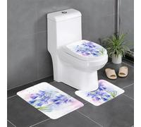 BROLEO Tapis de sol antidérapant imprimé muguet, ensemble de trois pièces, tapis de salle de bain antidérapant durable