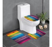 BROLEO Tapis de sol antidérapant pour salle de bain - Motif bois coloré arc-en-ciel