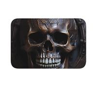 BROLEO Tapis de sol en velours avec motif tête de mort couleur cuivre, pour chambre à coucher, salon, dortoir, décoration de la maison