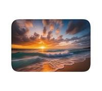 BROLEO Tapis de sol épais antidérapant pour plage Maui Hawaï, coucher de soleil, vagues, nuages, antidérapant, facile à nettoyer, durable, parfait pour les toilettes et la salle de bain, 60 x 40 cm