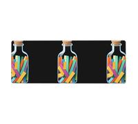 BROLEO Tapis de souris extra large avec bandes de papier colorées dans une bouteille en verre pour ordinateur de bureau, clavier de jeu antidérapant, version épaisse, 30,5 x 80 cm