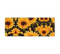 BROLEO Tapis de souris extra large avec impression abeilles et tournesols - Forte adhérence, durable, bord de verrouillage précis - 30,5 x 80 cm