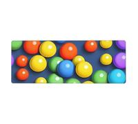 BROLEO Tapis de souris extra large avec impression de boules colorées, clavier de jeu antidérapant, version épaisse, 30,5 x 80 cm