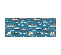 BROLEO Tapis de souris extra large avec impression de transport maritime, clavier de jeu antidérapant, version épaisse, 30,5 x 80 cm