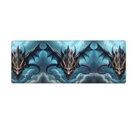 BROLEO Tapis de souris extra large avec impression dragon volant - Clavier de jeu antidérapant - Version épaisse - 30,5 x 80 cm
