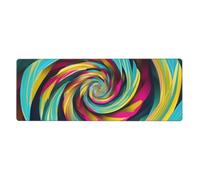 BROLEO Tapis de souris extra large avec impression illusion d'optique en spirale, forte adhérence, durable, bord de verrouillage précis 30,5 x 80 cm