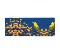 BROLEO Tapis de souris extra large avec imprimé oiseau jaune, clavier de jeu antidérapant, version épaisse, 30,5 x 80 cm