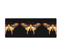 BROLEO Tapis de souris extra large avec imprimé papillon coloré pour ordinateur de bureau, clavier de jeu antidérapant, version épaisse, 30,5 x 80 cm