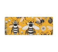 BROLEO Tapis de souris extra large avec motif abeille de dessin animé, clavier de jeu antidérapant, version épaisse, 30,5 x 80 cm