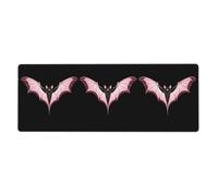 BROLEO Tapis de souris extra large avec motif ailes de chauve-souris rose, pour ordinateur de bureau, clavier de jeu, version épaisse, 30,5 x 80 cm