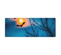 BROLEO Tapis de souris extra large avec motif chauve-souris sous le ciel nocturne, forte adhérence, durable, bord de verrouillage précis 30,5 x 80 cm
