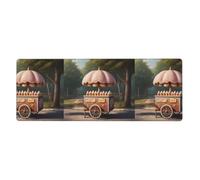 BROLEO Tapis de souris extra large avec motif crème glacée sur le chariot de champignon, clavier de jeu antidérapant, version épaisse, 30,5 x 80 cm