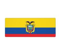 BROLEO Tapis de souris extra large avec motif drapeau de l'Équateur, forte adhérence, durable, bord de verrouillage précis 30,5 x 80 cm