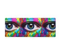 BROLEO Tapis de souris extra large avec motif larmes colorées, clavier de jeu antidérapant, version épaisse, 30,5 x 80 cm