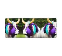 BROLEO Tapis de souris extra large coloré imprimé tête de vache pour ordinateur de bureau, clavier de jeu antidérapant, version épaisse, 30,5 x 80 cm