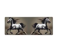 BROLEO Tapis de souris extra large imprimé cheval au galop forte adhérence, durable, bord de verrouillage précis 30,5 x 80 cm