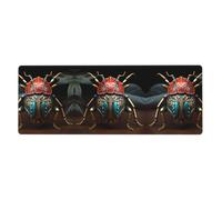 BROLEO Tapis de souris extra large imprimé coccinelle colorée pour ordinateur de bureau, clavier de jeu antidérapant, version épaisse, 30,5 x 80 cm