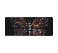 BROLEO Tapis de souris extra large imprimé papillon mystère pour ordinateur de bureau, clavier de jeu antidérapant, version épaisse, 30,5 x 80 cm