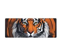 BROLEO Tapis de souris extra large imprimé tigre cool pour ordinateur de bureau, clavier de jeu antidérapant, version épaisse, 30,5 x 80 cm