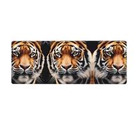 BROLEO Tapis de souris extra large imprimé visage de tigre pour ordinateur de bureau - Clavier de jeu antidérapant - Version épaisse - 30,5 x 80 cm