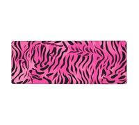 BROLEO Tapis de souris extra large imprimé zèbre tigre léopard rose forte adhérence, durable, bord de verrouillage précis 30,5 x 80 cm