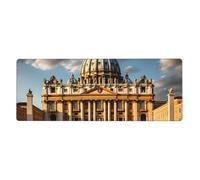 BROLEO Tapis de souris imprimé basilique Saint-Pierre extra large Forte adhérence, durable, bord de verrouillage précis 30,5 x 80 cm