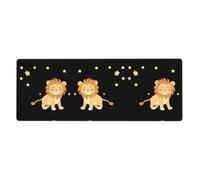 BROLEO Tapis de souris imprimé Little Lion dans le ciel étoilé extra large, forte adhérence, durable, bord de verrouillage précis 30,5 x 80 cm
