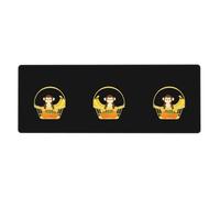 BROLEO Tapis de souris imprimé Little Monkey In The Shopping Basket Extra Large Forte adhérence, durable, bord de verrouillage précis 30,5 x 80 cm