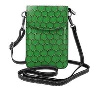 BROLEO Téléphone portable pour femme avec prépuce en cuir imprimé peau de serpent verte, petite bandoulière réglable