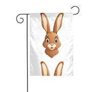 BROLEO Tête de lapin marron impression quatre saisons drapeau jardin cour décoration 30,5 x 45,7 cm