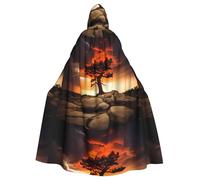 BROLEO Thunder And Lightning Printing Halloween Cape à capuche pour homme et femme Vêtement de cheminée pour jeu de rôle