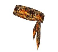 BROLEO Tiger In The Fire Foulard de sport, absorbant la transpiration et respirant, bandeau de mouvement, foulard double face