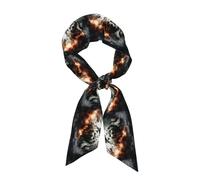BROLEO Tiger Out Of Cannon Fire Écharpe longue bande en soie pour femme, bande douce et lisse, accessoires de sac à main