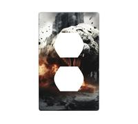 BROLEO Tiger Out of Cannon Fire Print Panneau mural double prise électrique incassable et durable 11,4 x 7 cm