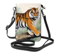 BROLEO Tiger Printing Petit sac à bandoulière en cuir pour femme, imperméable et durable