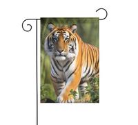 BROLEO Tigre du Bengale - Mât de drapeau de jardin - Décoration de cour extérieure - Tendance - 30,5 x 45,7 cm