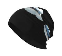 BROLEO Train Passing Through The Clouds Prints Chapeau tricoté pour adulte, chapeau haricot décontracté, chapeau élastique sans bord, unisexe noir