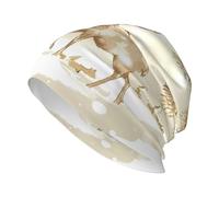 BROLEO Two Deer in The Snow Prints Bonnet tricoté pour adulte, chapeau haricot décontracté, chapeau élastique sans bord, unisexe noir