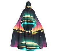 BROLEO UFO At Night Prints Cape à capuche pour adulte sans fermeture éclair, confortable pour les fêtes costumées