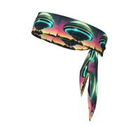 BROLEO UFO at Night Prints Foulard de sport, absorbant la transpiration et respirant, bandeau de mouvement, foulard double face