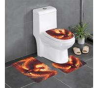 BROLEO Un joli tapis de sol antidérapant imprimé phénix 3 pièces tapis de salle de bain antidérapant durable