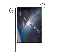 BROLEO Un univers fascinant imprimé drapeau de jardin quatre saisons décoration cour 30,5 x 45,7 cm